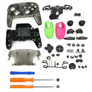 Gevallen voor Nintendo Switch Pro Controller NS Pro Decal Diy Full Set Shell Housing Case Cover Kit W/Buttons Thumbstick Replacement Tools