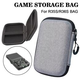 Gevallen voor R36S/R35S Game Console Storage Box EVA Portable Mini Bag voor R36S/R35S Beschermende tas draagtas zwart/grijs
