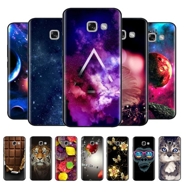 Casos para Samsung Galaxy A3 A5 A7 2017 Case Silicone Soft TPU Teléfono trasero para Samsung A7 A5 A3 2017 Protective Bumper Shell