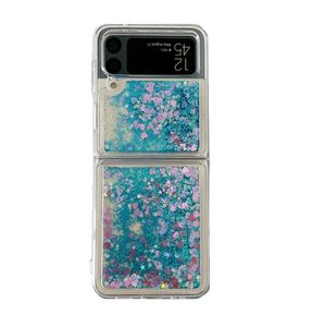 Étuis pour Samsung Galaxy Z Flip 4 Flip3 Huawei P50 Pocket Glitter Paillettes Liquide Quicksand Bling Star Love Clear TPU Antichoc Co6798117