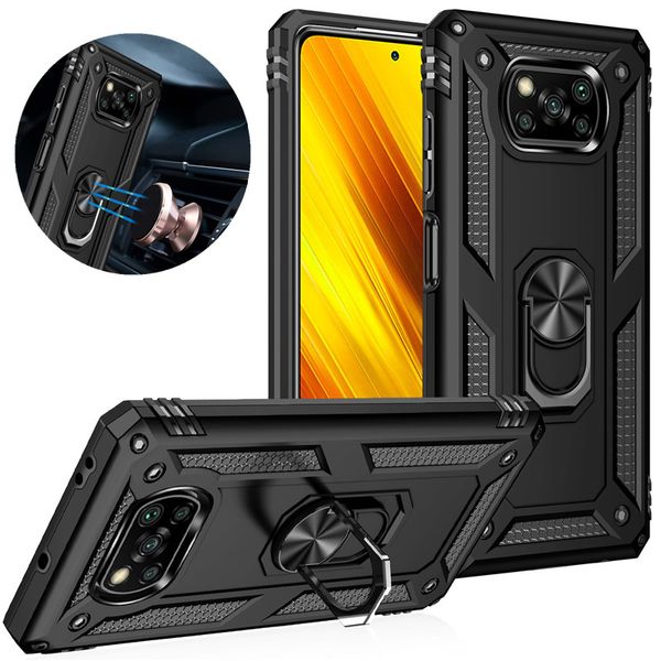 Étuis pour Xiaomi Poco X3 NFC X3 Pro étui magnétique voiture métal support de bague antichoc armure étui pour Mi Poco X3 couverture arrière Coke