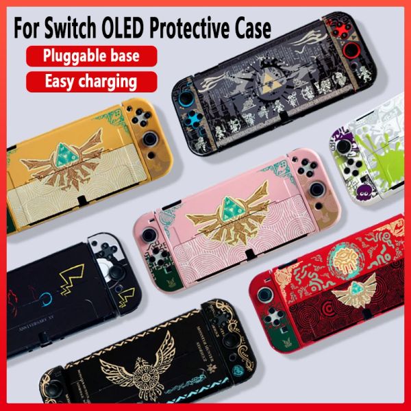 Estuches para Zelda Tears of Kingdom Funda protectora para Nintendo SWITCH OLED Estuche rígido NS OLED Consola dividida Color Shell Accesorios para juegos