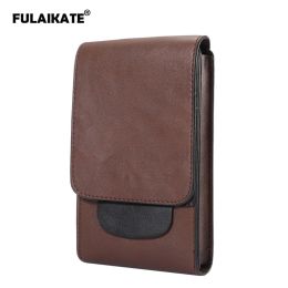 Cases Fulaikate 6.5 "Crazy Horse Men's Universal Phone Tas voor Xiaomi Mi Max 2 Retro Taille Pouch voor Huawei Note 8 Case Card Pocket