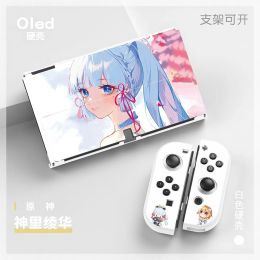 Cas Genshin Impact Kamisato Ayaka Funda Switch NS Joycon Game Contrôleur Shell Card de carte de jeu Boîte de protection Accessoires avec stand