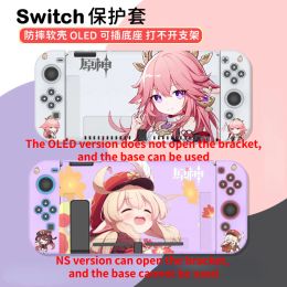 Cas Genshin Impact Klee Funda Switch Oled Protective Switch Case Anime Silicone Soft Shell for Switch Accessories Joycon Controller