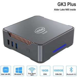 Cas GK3 Mini PC Intel Celeron N5105 ou Alder Lake N95 16 Go DDR4 CRUCIAL P3 NVME Windows 11 Pro Gaming Computer 4K HDMI VGA GAGNE 11