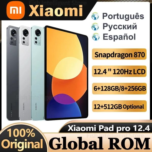 Cas Global Rom Xiaomi Pad 5 Pro 2022 12,4 '' Tablette grand écran PC PC Snapdragon 870 Octa Core 6/8/12G + 256G 120Hz 2,5k 50MP CAME MI PAD