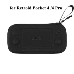 Cases handheld gameconsole carry case voor retroid pocket 4/4 pro zwarte transparante grip en zak retro videogame console