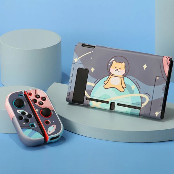 Caisses couvertures durs Back Shell pour Nintendo Switch Mignon Space Dog Imprimer de protection PRÉTTEUR POUR NINDENDO SWITCH ACCESSOIRES