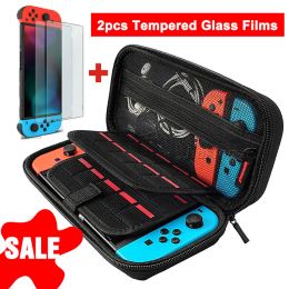 Cases Hard Shell Carrying Bag voor Nintend Switch Eva Case met 2PCS gehard glasfilms voor Nitendo Switch NS Console Game Accessoire