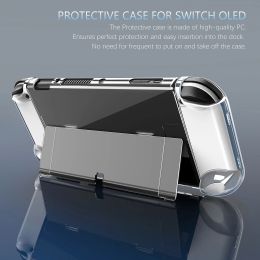 Cas durs transparents de protection du coque transparente flip couvercle couverture de couverture de couverture Clair Protector pour les accessoires de console de jeu Nintendo Switch Oled