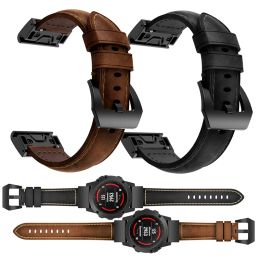 Correa de reloj Universal de cuero de alta calidad para Grammin Fenix 7x 6x 5x Smartwatch Easyfit muñequera para Garmin Fenix 7 6 5