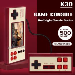 Cases K30 Console de jeu vidéo portable rétro avec 500 jeux classiques intégrés, double console de jeu, prise en charge Av Out, mini lecteur de jeu pour enfants