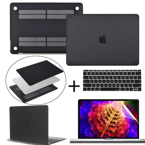Casos Case de computadora portátil para Apple MacBook Air 13 A2337/Pro 13 A2338/PRO16 15 14 Casos protector de carcasa dura+Cubierta de teclado+Protección de pantalla