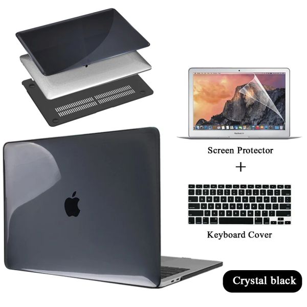 Casos Case laptop para Apple MacBook Air 13/11 pulgadas/MacBook Pro 13/15/16 pulgadas/MacBook 12 Hard Shell+Cubierta de teclado+Protector de pantalla