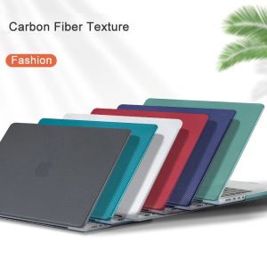 Casos Case de computadora portátil para Apple MacBook Air 13 14 14 pulgadas Fibra de carbono Cajas de la manga del cuaderno de protección delgada suave