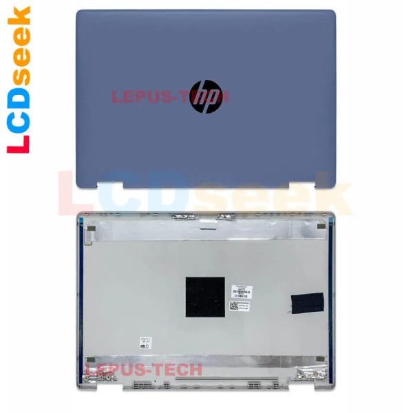Cas de cas pour ordinateur portable pour HP x360 14DH TPNW139 LCD Couverture arrière bleu Un boîtier Lepus Tech