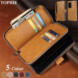 Cases Lederen Wallet Card Case voor Samsung Galaxy Note 20 Ultra 10 S24 S23 plus S22 Ultra S21 S20 FE S10E S9