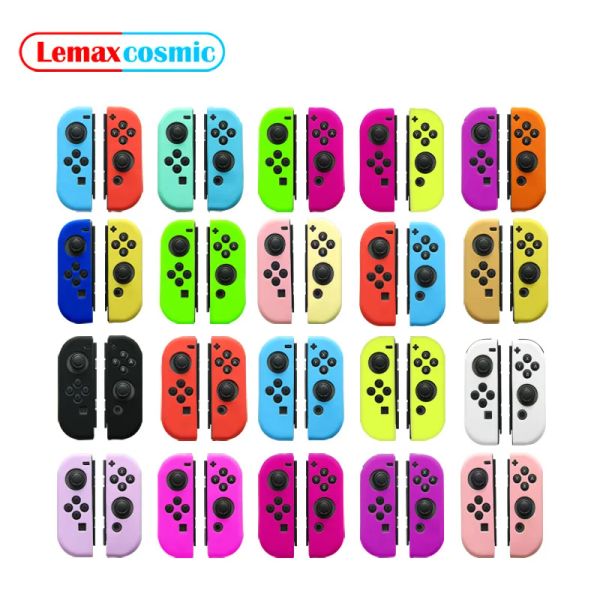 Casos Izquierda Derecha Silicona suave Goma Gel Gel Guard L R Controlador Gamepad Cubierta de caja de manga para Nintendo Switch Joycon Joycon NS