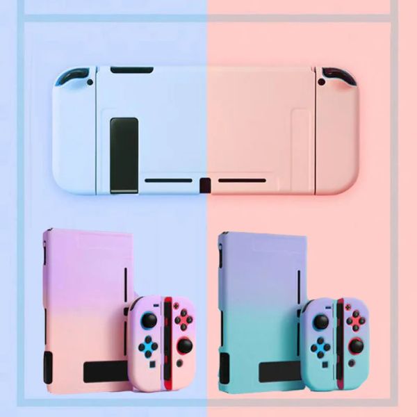 Étuis mat dur PC couverture arrière complète coque en cristal pour Nintendo Switch NS Console Joy Con contrôleur Film de protection autocollant coque peau