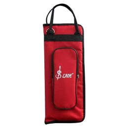 Cases Men Drumstick Bag Case Drum Stickhouder Percussion Drum Mallet Bag met externe zak en vloer Tom Hooks Rood