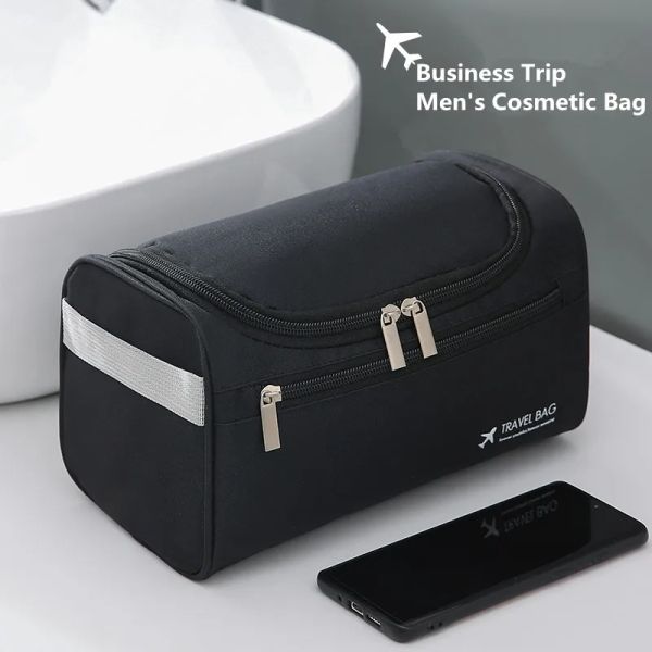 Claid Men Woard Business Business Wash Sac Toitrage Maquillage Case Boîte suspendue Beauté Vanité Cosmetic Pouchée nécessite un organisme