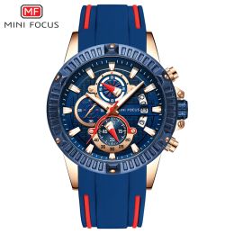 Estuches Mini Focus relojes para Hombre de marca superior Reloj deportivo de moda para Hombre Reloj de cuarzo resistente al agua Reloj Masculino correa de silicona Reloj para Hombre