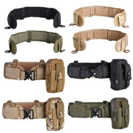 Cases Multifunction Outdoor Molle Tactical Battle Belt Hunting Set Belt Military Inner Taille Belt met telefoonwerktas voor CS -schietpartij