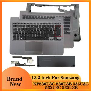 Cas nouveaux pour SAMSUNG NP530U3C 530U3B 535U3C 532U3C 535U3B PALMREST UPPUT CAS UK UK Clavier pavé de touche / boîtier inférieur / Hard Drive Cover