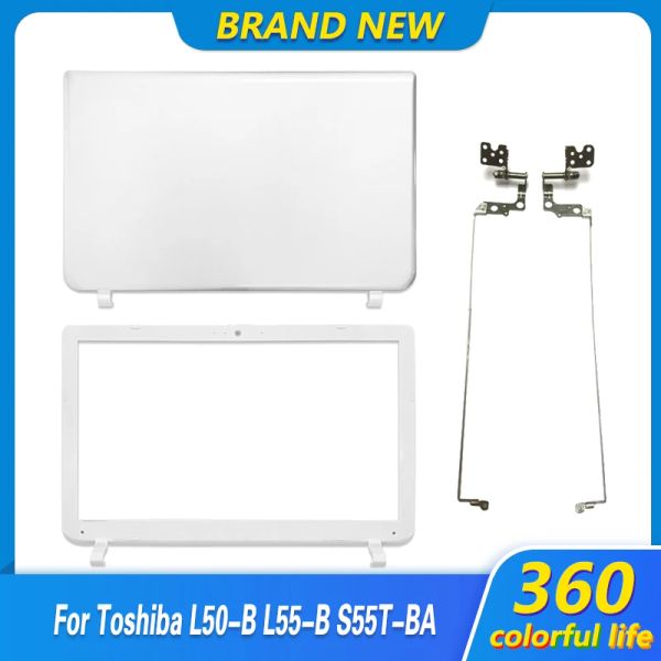 Cas nouveaux ordinateurs portables Couvercle arrière / lunette / charnières avant pour le satellite Toshiba L50B L50B L55B S55TB S55B CAS arrière supérieur blanc