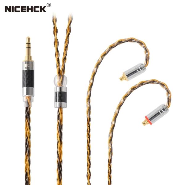 Casos NiceHCK C81 8 Core Sier Sier Cable de 2.5/3.5/4.4 mm a 0.75 0.78 Cable de actualización HIFI de conector 2pin/MMCX para DB3 TFZ