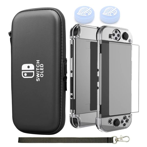 Casos Consola OLED NS Protección duro PU Accesorios de bolsas de transporte Case de bolsa de almacenamiento con correa de mano para Nintendo Switch Cover OLED