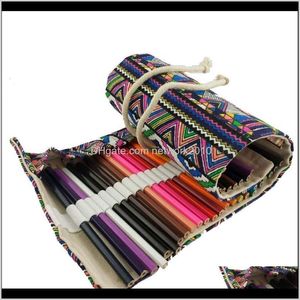 Cas Bureau École Affaires Industrielle Drop Delivery 2021 Creative Ethnic Wind Trousse Cosmétique Brosse Stylo Sac Pochette Toile Wrap Roll U