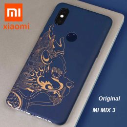 Casos Oficiales Xiaomi Mi Mix 3 Case (4G) Mix3 Beast Edición limitada Cubierta trasera original Xiaomi Mi Mix3 Caso protector completo 6.39 "