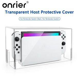 Cas Cover protecteurs de l'hôte transparent sur la boîte d'affichage acrylique à poussière transparent Nintendo Switch Oled pour la console de jeu Switch