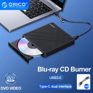 Casos ORICO 100GB BLURAY Portable BD Reproductor de CD Reproductor de DVD CDROM Player CD Burner Escritor Lector para PC Laptop Windows Blu Ray Player
