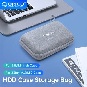 Casos ORICO 2.5 '' 3.5 '' HDD Case Bolsa de almacenamiento para caja de disco duro externo/M.2 Case de disco duro/auricular/U de disco U Gran capacidad Almacenamiento