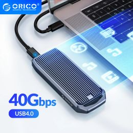 Cases orico lSDT M2 SSD Case 40 Gbps NVME Beslotene M.2 tot USB Type C USB4 SSD -adapter voor NVME PCIe M sleutel SSD SSD -schijfbox M.2 SSD Case