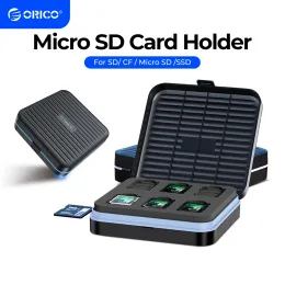 Cases Orico SD -kaartkoffer Micro SD -kaarthouder Case Soft Foam Interieur geheugenkaart opslagbox voor SSD/CF/SD -kaarthouder Organisator
