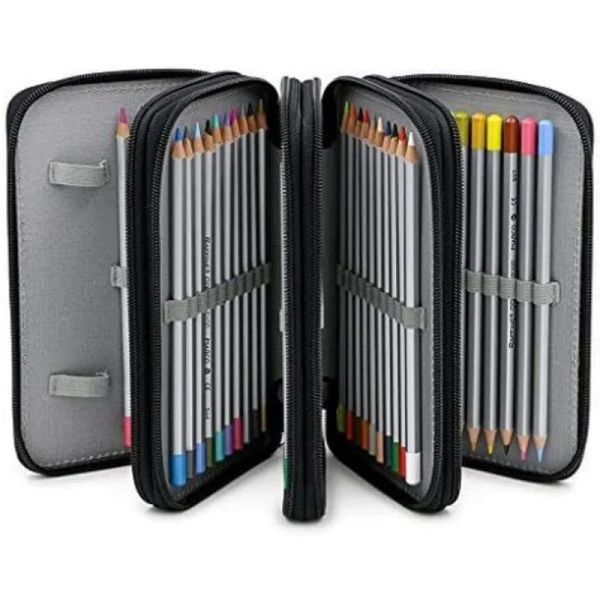 Cajas Case de lápiz 4 capas 72 agujeros Bolpe de bolígrafo Gran capacidad Pintura de almacenamiento de caja para suministros escolares de papelería de artista