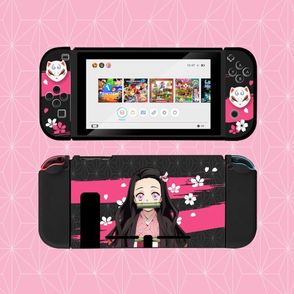 Rose Anime Nintendo Switch housse pour fille Kawaii Dockable PC dur coque de protection pour contrôleur JoyCon Joystick Bundle