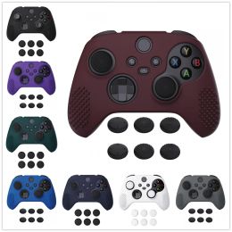 Cases PlayVital 3D Studded Edition Antislip Silicone Soft Rubber Case Protector met 6 duimgreepkappen voor Xbox -serie S -controller