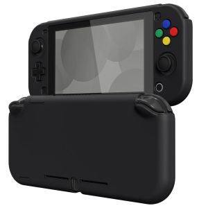 Cases PlayVital zwarte beschermende harde hoes voor Nintendo Switch Lite met schermbeschermer duimgrepen