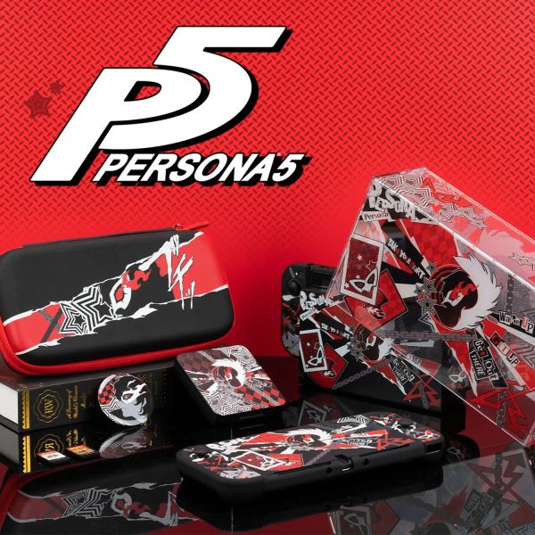 Cases Ensemble d'étuis de protection pour Nintendo Switch/Console de jeu OLED Étui de protection Persona 5 Limited avec sac de protection et housse anti-poussière