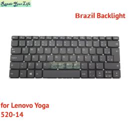 Casos PTBR Brasil Reino Unido Teclado retroiluminado de EE. UU. Para Lenovo Yoga 52014IKB 80ym 80x8 81C8 72015IKB SN20M61595 Brasileño original nuevo nuevo