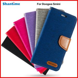 Caisses Pu Leather Flip Étui pour doogee smini de rentabilisation pour doogee Smini Carte Holder Silicone Photo Caxe Couvrette de portefeuille