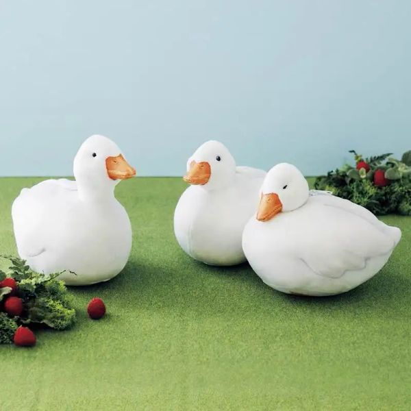 Caisses Polie de canard gonflée japonais super ronde et réalistes Sachets de canard doux et joufflu de la fête de sac cosmétique de canard