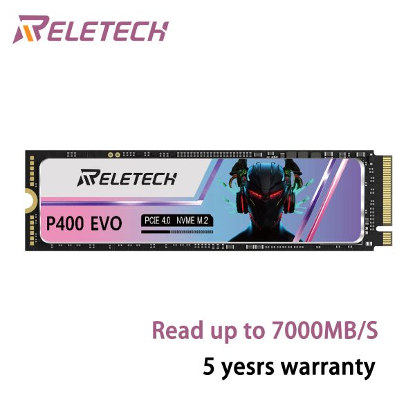 Cas Reletech M.2 P400 EVO Solid State Drive NVME PCIe 4.0 x4 1TB 2TB 2280 Disque dur interne NAND pour PlayStation 5 Ordinateur