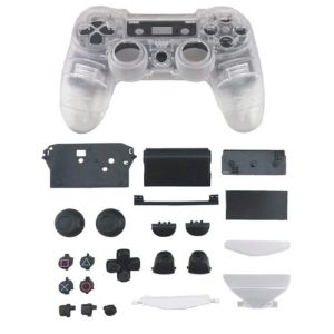 Cas Remplacement Set complet Transparent transparent PS4 Contrôleur de boîtier Boutons de couverture de boîtier pour Playstation 4 JDM 010 Pièces de réparation de bricolage