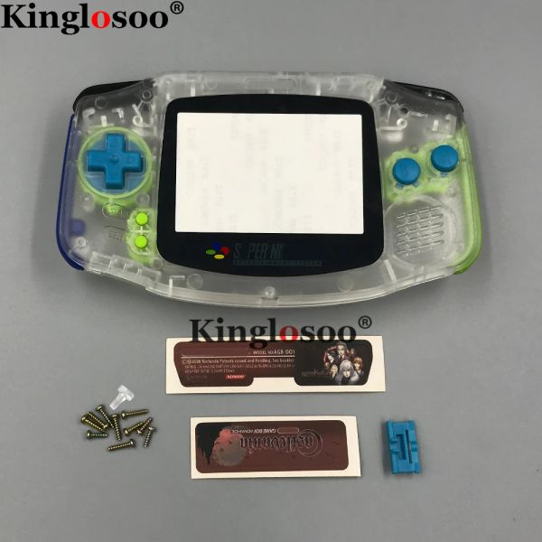Étuis de remplacement Super écran, coque d'objectif pour Nintendo Game Boy Advance GBA, boîtier avec coussinets en caoutchouc et boutons